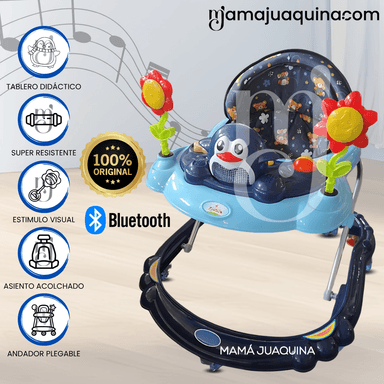 ANDADOR MUSICAL CON BLUETOOTH «HAPPY PENGUIN II» LIGHT BLUE