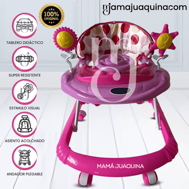 ANDADOR INTERACTIVO PARA BEBÉS «FLOWAY» PEGABLE PINK