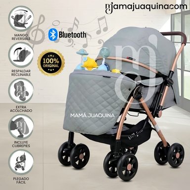 COCHE CUNA MUSICAL CON BLUETOOTH «NEW SUMMER» LIGHT GREEN