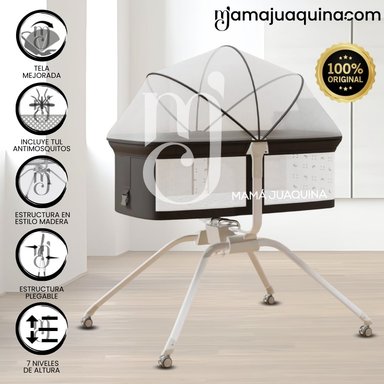 CUNA COLECHO MECEDORA 2 EN 1 «MOON» DE LUJO GRAY