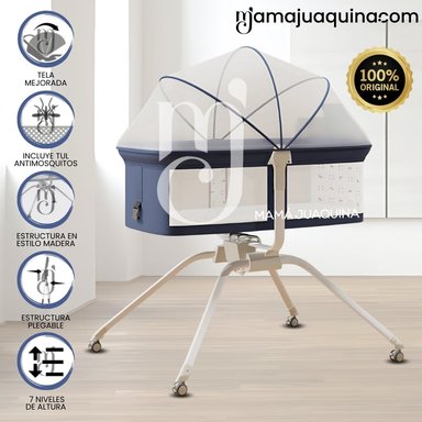 CUNA COLECHO MECEDORA 2 EN 1 «MOON» DE LUJO BLUE