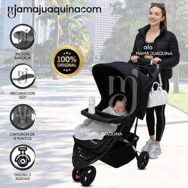 COCHE CUNA DEPORTIVO 3 RUEDAS «DELTA SPORT» BLACK