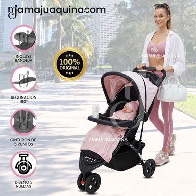COCHE CUNA DEPORTIVO 3 RUEDAS «DELTA SPORT» PINK