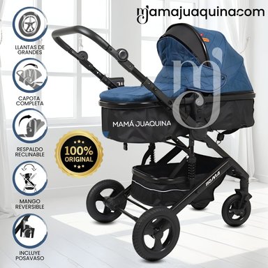COCHE MOISÉS TRAVEL SYSTEM «ROMA NEW» DE LUJO BLUE
