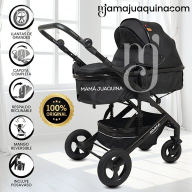 COCHE MOISÉS TRAVEL SYSTEM «ROMA NEW» DE LUJO BLACK