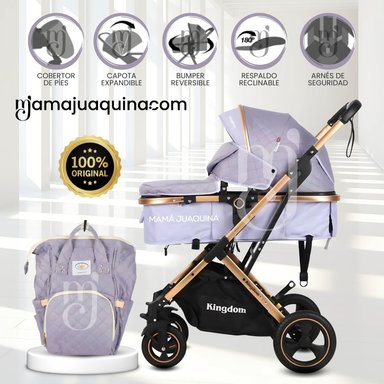 COCHE MOISÉS TRAVEL SYSTEM «BARBARA» CON BOLSA PAÑALERA MORADO