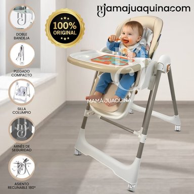 SILLA DE COMER COLUMPIO 2 EN 1 «KING» EDICIÓN LIMITADA BEIGE