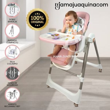 SILLA DE COMER COLUMPIO 2 EN 1 «KING» EDICIÓN LIMITADA ROSA