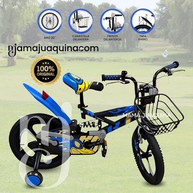 BICICLETA PARA NIÑOS ARO 20 «GUNGOR MAG» CON CANASTA AZUL