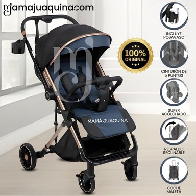 COCHE MALETA DE LUJO «CORAL» MANGO REVERSIBLE BLUE