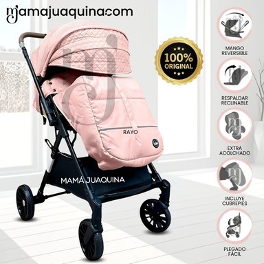 COCHE MALETA DE LUJO «MARSELLA» MANGO REVERSIBLE PINK