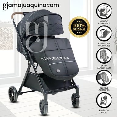 COCHE MALETA DE LUJO «MARSELLA» MANGO REVERSIBLE BLACK