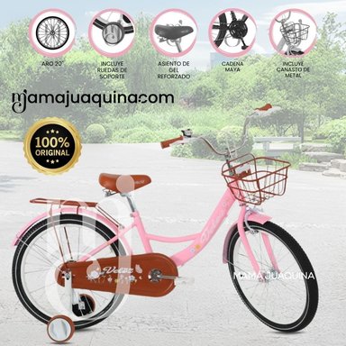 BICICLETA PARA NIÑA ARO 20 «NEW LADY» CON CANASTA PINK