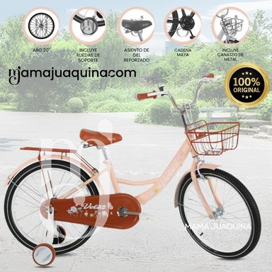 BICICLETA PARA NIÑA ARO 20 «NEW LADY» CON CANASTA BEIGE