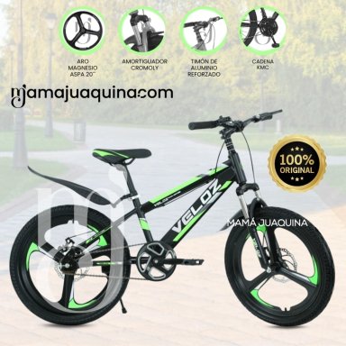 BICICLETA DEPORTIVA ARO 20 «VELOZ» PARA NIÑOS GREEN