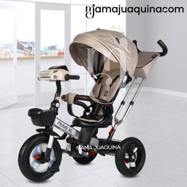TRICICLO GUIADOR GIRATORIO «PRIME XL» PARA NIÑOS BEIGE - 5