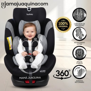 SILLA DE AUTO GIRATORIA 360° ISOFIX «DUNEX» DE LUJO BLACK