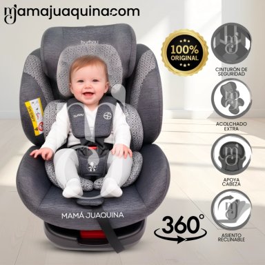 SILLA DE AUTO GIRATORIA 360° ISOFIX «DUNEX» DE LUJO GRAY