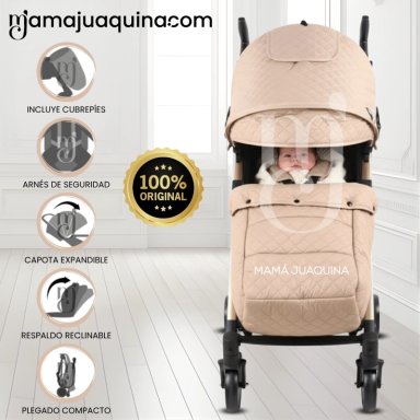 COCHE BASTÓN DE LUJO «SINNIA II» CON MANILLAR GIRATORIO BEIGE