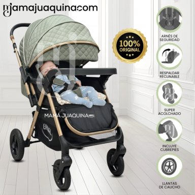 COCHE CUNA DE LUJO «DANNEL» CON MOCHILA GREEN