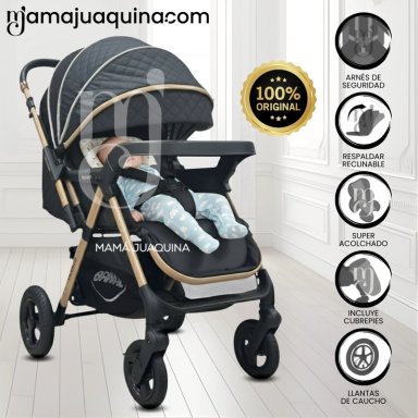 COCHE CUNA DE LUJO «DANNEL» CON MOCHILA BLACK
