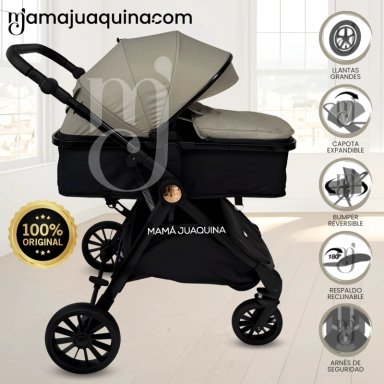 COCHE MOISÉS TRAVEL SYSTEM «LINDSAY» DE LUJO BEIGE