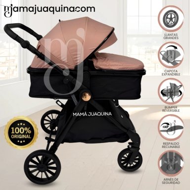 COCHE MOISÉS TRAVEL SYSTEM «LINDSAY» DE LUJO PINK