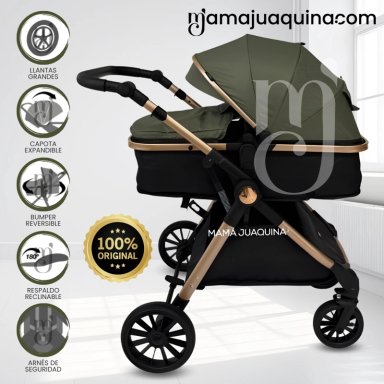 COCHE MOISÉS TRAVEL SYSTEM «THORNE» DE LUJO GREEN