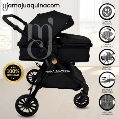 COCHE MOISÉS TRAVEL SYSTEM «LINDSAY» DE LUJO BLACK