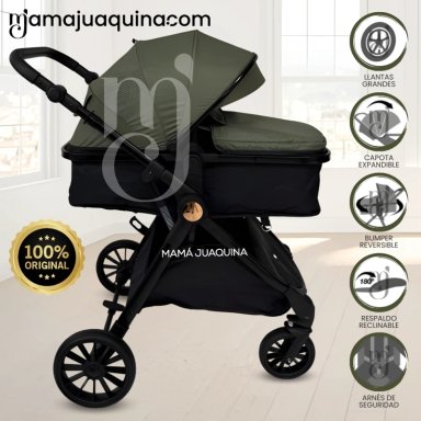COCHE MOISÉS TRAVEL SYSTEM «LINDSAY» DE LUJO GREEN