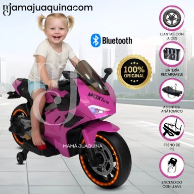 MOTO A BATERÍA PARA NIÑOS «PANIGALE» DE LUJO PINK - 1