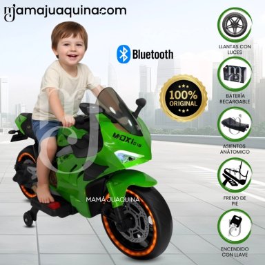 MOTO A BATERÍA PARA NIÑOS «PANIGALE» DE LUJO GREEN - 1