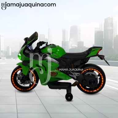 MOTO A BATERÍA PARA NIÑOS «PANIGALE» DE LUJO GREEN - 2
