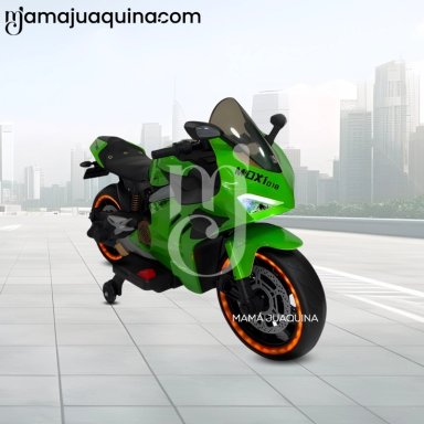 MOTO A BATERÍA PARA NIÑOS «PANIGALE» DE LUJO GREEN - 3