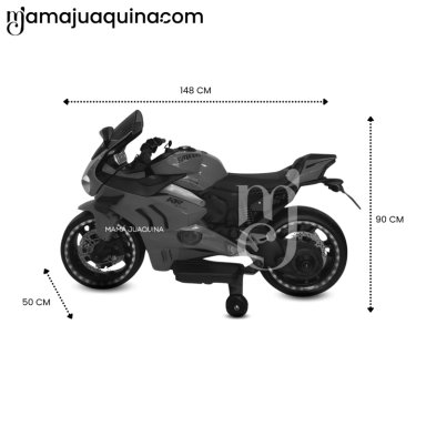 MOTO A BATERÍA PARA NIÑOS «PANIGALE» DE LUJO GREEN - 4