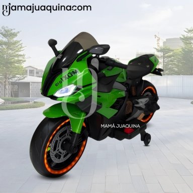 MOTO A BATERÍA PARA NIÑOS «SAIKO» LICENSSED GREEN - 2