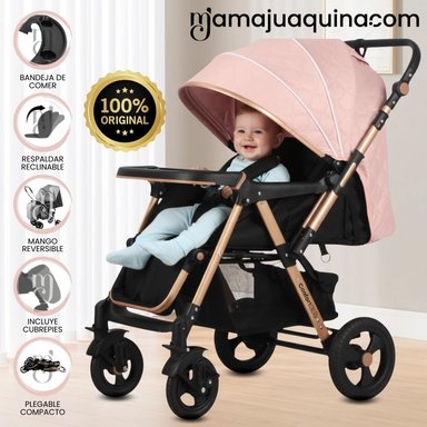 COCHE CUNA MANGO REVERSIBLE «LITTLE NANCY» CON BOLSO PINK