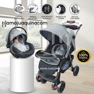 COCHE CUNA TRAVEL SYSTEM «SWEET GARDIAN» CON PORTA BEBÉ LIGHT GRAY