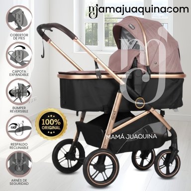 COCHE MOISÉS TRAVEL SYSTEM «MUNICH GOLD» DE LUJO COFFEE