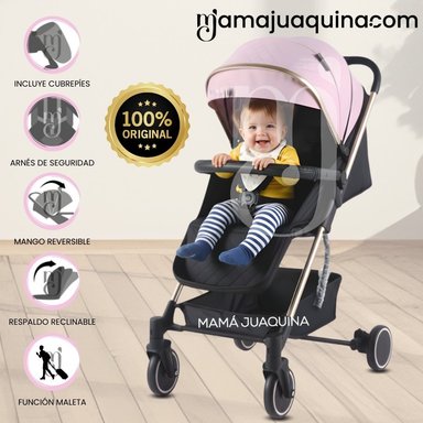 COCHE MECEDORA MALETA DE LUJO «ROCKING PRIME» ROSA