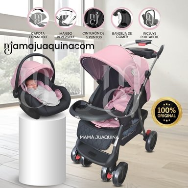 COCHE CUNA TRAVEL SYSTEM «SWEET GARDIAN» CON PORTA BEBÉ PINK