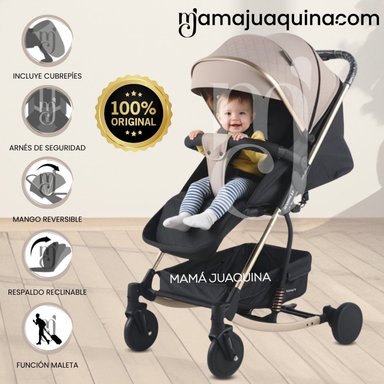 COCHE MECEDORA MALETA DE LUJO «ROCKING PRIME» BEIGE