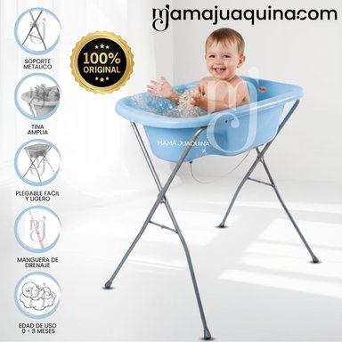 BAÑERA PLEGABLE CON RACK MULTIUSO «TALI» LIGHT BLUE