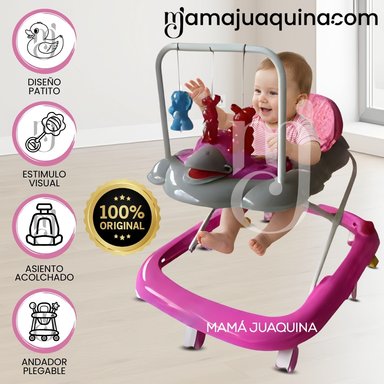 ANDADOR CON TABLERO MUSICAL «UGLY DUCKY» PINK Y GREY