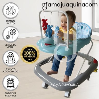 ANDADOR CON TABLERO MUSICAL «UGLY DUCKY» SKY BLUE Y GREY
