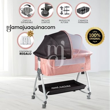 CUNA COLECHO PARA BEBÉ «DIMI» DE LUJO CON COLCHÓN - PINK