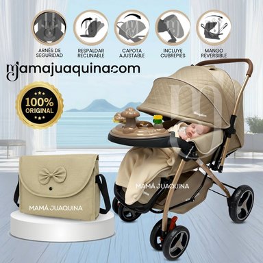 COCHE CUNA DE LUJO «LITTLE KING» CON PAÑALERA BEIGE