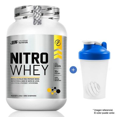 PROTEÍNA UNIVERSE NUTRITION NITRO WHEY 1.1 KG CHOCOLATE SUERO DE LECHE + TOMATODO