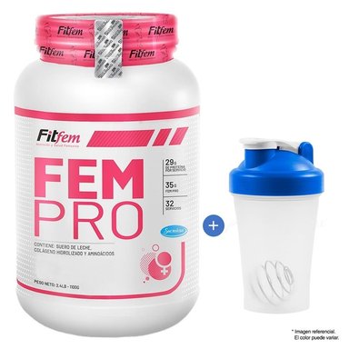 PROTEÍNA FITFEM FEMPRO 1100 GRAMOS CHOCOLATE MÁS SHAKER