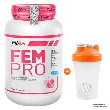 PROTEÍNA FITFEM FEM PRO 1.1KG VAINILLA + REGALO